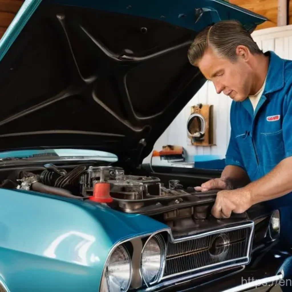 자동차정비기사와 자동차기능사 차이점 - **A traditional mechanic in action, deeply focused on a classic car's engine.**
An experienced m...