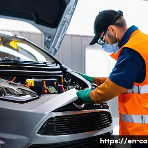 Home 24 자동차정비 실무에서 전기차 수리 기술 - **Prompt:** A highly skilled automotive technician, wearing full arc-flash rated Personal Protective...